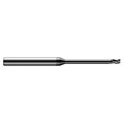 Miniature End Mills - Long Reach, Stub Flute - 0.0400″ Cutter Diameter × 0.0600″ Length of Cut × 0.2030″ (13/64″) Reach Carbide Square End Mill, 3 Flutes, Amorphous Diamond Coated