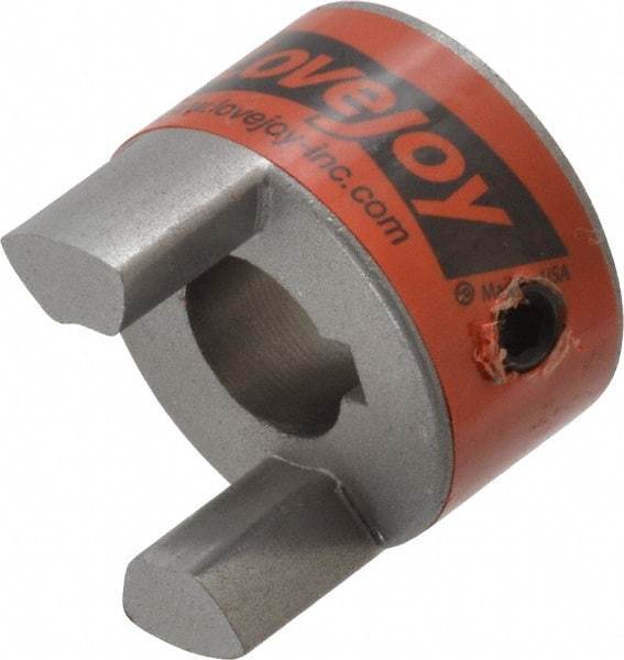 Lovejoy - 12mm Max Bore, 4mm x 1.8mm Keyway Width x Depth, Flexible Coupling Hub - 1.08" OD, 1.72" OAL, Sintered Iron, Order 2 Hubs & 1 Spider for Complete Coupling - Americas Industrial Supply