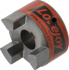 Lovejoy - 16mm Max Bore, 5mm x 2.3mm Keyway Width x Depth, Flexible Coupling Hub - 1-3/4" OD, 2.12" OAL, Sintered Iron, Order 2 Hubs & 1 Spider for Complete Coupling - Americas Industrial Supply