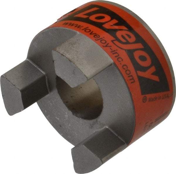 Lovejoy - 19mm Max Bore, 6mm x 2.8mm Keyway Width x Depth, Flexible Coupling Hub - 1-3/4" OD, 2.12" OAL, Sintered Iron, Order 2 Hubs & 1 Spider for Complete Coupling - Americas Industrial Supply