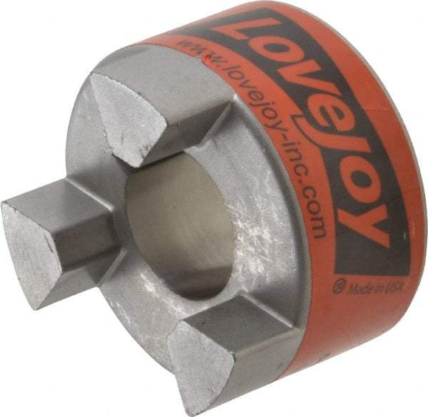 Lovejoy - 24mm Max Bore, 8mm x 3.3mm Keyway Width x Depth, Flexible Coupling Hub - 2.11" OD, 2-1/2" OAL, Sintered Iron, Order 2 Hubs & 1 Spider for Complete Coupling - Americas Industrial Supply