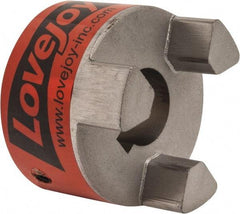 Lovejoy - 25mm Max Bore, 8mm x 3.3mm Keyway Width x Depth, Flexible Coupling Hub - 2.54" OD, 3-1/2" OAL, Sintered Iron, Order 2 Hubs & 1 Spider for Complete Coupling - Americas Industrial Supply