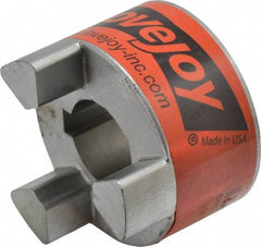 Lovejoy - 28mm Max Bore, 8mm x 3.3mm Keyway Width x Depth, Flexible Coupling Hub - 2.54" OD, 3-1/2" OAL, Sintered Iron, Order 2 Hubs & 1 Spider for Complete Coupling - Americas Industrial Supply