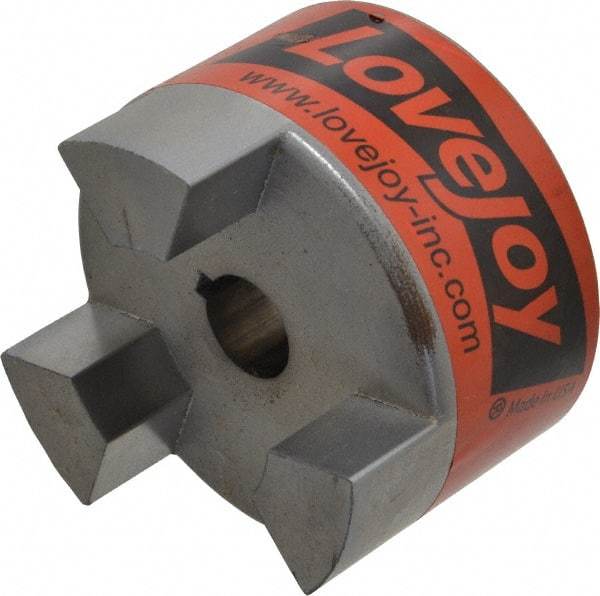 Lovejoy - 3/4" Max Bore Diam, 3/16" x 3/32" Keyway Width x Depth, Flexible Coupling Hub - 3.31" OD, 4-1/4" OAL, Sintered Iron, Order 2 Hubs & 1 Spider for Complete Coupling - Americas Industrial Supply