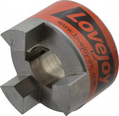 Lovejoy - 1-1/2" Max Bore Diam, 3/8" x 3/16" Keyway Width x Depth, Flexible Coupling Hub - 3.31" OD, 4-1/4" OAL, Sintered Iron, Order 2 Hubs & 1 Spider for Complete Coupling - Americas Industrial Supply