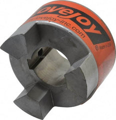 Lovejoy - 38mm Max Bore, 10mm x 3.3mm Keyway Width x Depth, Flexible Coupling Hub - 3.31" OD, 4-1/4" OAL, Sintered Iron, Order 2 Hubs & 1 Spider for Complete Coupling - Americas Industrial Supply