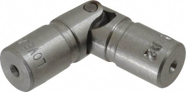 Lovejoy - 5/8" Bore Depth, 378 In/Lbs. Torque, D-Type Single Universal Joint - 1/4" Inside x 1/2" Outside Diam, 2" OAL - Americas Industrial Supply