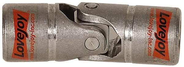 Lovejoy - 1" Bore Depth, 1,040 In/Lbs. Torque, D-Type Single Universal Joint - 1/2" Inside x 1" Outside Diam, 3-3/8" OAL - Americas Industrial Supply