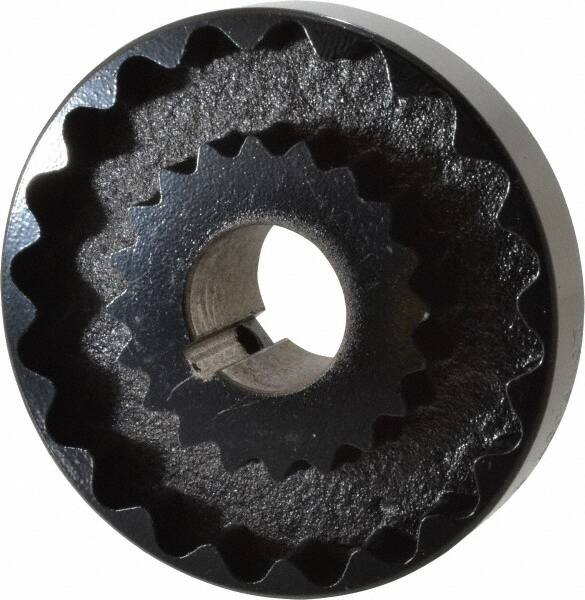 Lovejoy - 1-1/8" Max Bore Diam, 1/4" x 1/8" Keyway Width x Depth, Flexible Coupling Hub - 4" OD, 3-1/2" OAL, Cast Iron - Americas Industrial Supply