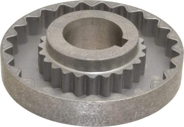 Lovejoy - 1-1/2" Max Bore Diam, 3/8" x 3/16" Keyway Width x Depth, Flexible Coupling Hub - 4-5/8" OD, 3.94" OAL, Cast Iron - Americas Industrial Supply