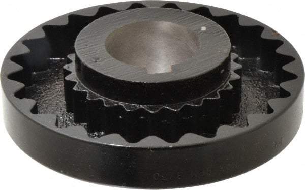 Lovejoy - 2" Max Bore Diam, 1/2" x 1/4" Keyway Width x Depth, Flexible Coupling Hub - 6.35" OD, 5.06" OAL, Cast Iron - Americas Industrial Supply