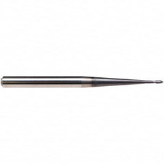 Emuge - 3/32" Diam, 1/8" LOC, 2 Flute Solid Carbide Ball End Mill - TiAlN Finish, Single End, 3-1/2" OAL, 1/4" Shank Diam, Ball Flute - Americas Industrial Supply