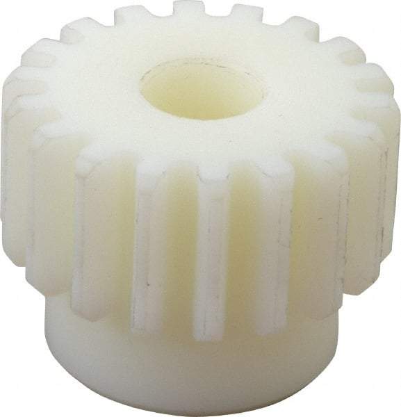 Poly Hi Solidur - 12 Pitch, 1-1/2" Pitch Diam, 18 Tooth Spur Gear - 3/4" Face Width, 1/2" Bore Diam, 1-1/4" Hub Diam, Nylon - Americas Industrial Supply