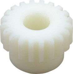 Poly Hi Solidur - 16 Pitch, 1-1/4" Pitch Diam, 20 Tooth Spur Gear - 1/2" Face Width, 1/2" Bore Diam, 1-1/16" Hub Diam, Nylon - Americas Industrial Supply