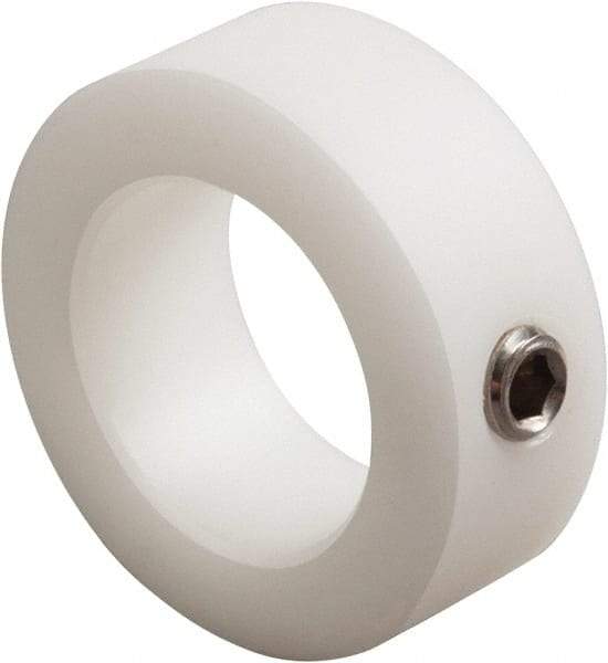 Climax Metal Products - 1" Bore, Nylon, Set Screw Shaft Collar - 1-5/8" Outside Diam, 5/8" Wide - Americas Industrial Supply