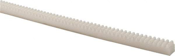 Poly Hi Solidur - 3/8" Face Width, 4 Feet Long, 3/8" Thick Nylon Gear Rack - 20 Pitch, 14-1/2° Pressure Angle - Americas Industrial Supply