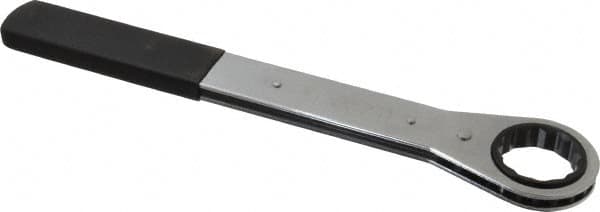 Lang - 1-5/8" 12 Point Ratcheting Box Wrench - Single End, 15-1/2" OAL, Steel, Nickel Chrome Finish - Americas Industrial Supply