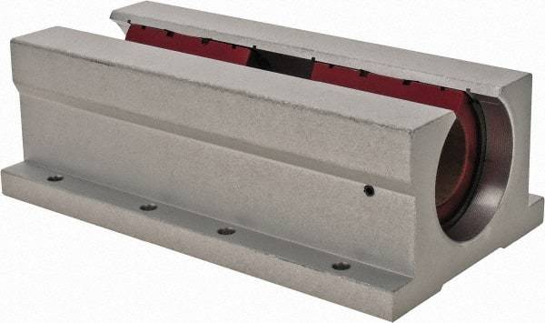 Pacific Bearing - 1-1/4" ID, 7-1/2" OAL x 2.813" OAH Open Twin Pillow Block - 7-1/2 Inch Overall Length x 2-13/16 Inch Overall Height x 4 Inch Width, - Americas Industrial Supply