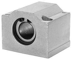 Pacific Bearing - 1-1/4" ID, 4" OAW x 3-5/8" OAL x 3-1/4" OAH Open Pillow Block - 5,145 Lb Static Cap, 3-1/2" Btw Mnt Hole Ctrs, 1-1/2" Base-to-Ctr Ht, Aluminum - Americas Industrial Supply