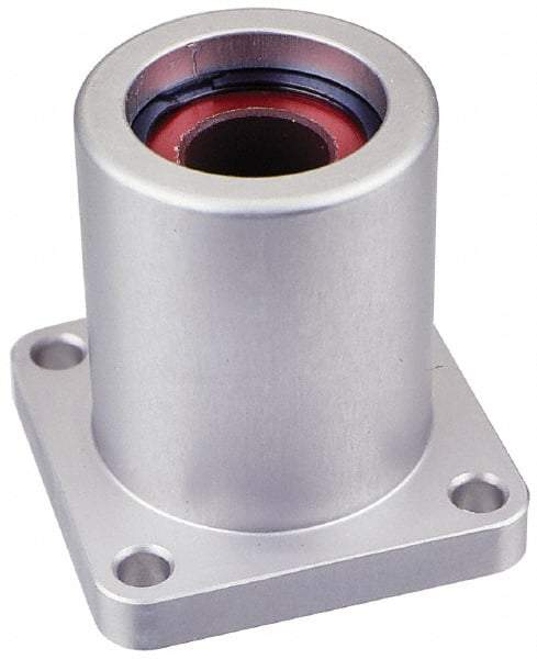 Pacific Bearing - 1" ID, 2.812" OAL x 2-3/4" OAH 4-Bolt Flange Mounted Bearing - 1,905 Lb Static Cap, 2-1/8" Btw Mnt Hole Ctrs, Aluminum - Americas Industrial Supply