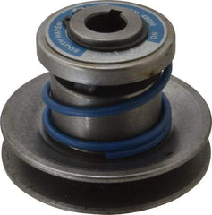 Lovejoy - 1.62" Min Pitch, 2.81" Long, 3.13" Max Diam, Spring Loaded Variable Speed Pulley - 3.38" Outside Diam, 5/8" Inside Diam, 0.333 Hp at 1750 RPM, 1/4 Hp at 1150 RPM - Americas Industrial Supply