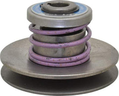 Lovejoy - 1.62" Min Pitch, 2.81" Long, 3-3/4" Max Diam, Spring Loaded Variable Speed Pulley - 4" Outside Diam, 5/8" Inside Diam, 1/2 Hp at 1750 RPM, 0.333 Hp at 1150 RPM - Americas Industrial Supply