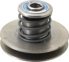 Lovejoy - 1.72" Min Pitch, 3-1/2" Long, 4.65" Max Diam, Spring Loaded Variable Speed Pulley - 5" Outside Diam, 3/4" Inside Diam, 1/2 Hp at 1750 RPM, 0.333 Hp at 1150 RPM - Americas Industrial Supply
