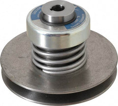 Lovejoy - 2.69" Min Pitch, 4.13" Long, 5.65" Max Diam, Spring Loaded Variable Speed Pulley - 6" Outside Diam, 5/8" Inside Diam, 1 Hp at 1750 RPM, 3/4 Hp at 1150 RPM - Americas Industrial Supply