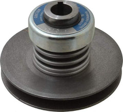 Lovejoy - 2.69" Min Pitch, 4.13" Long, 5.65" Max Diam, Spring Loaded Variable Speed Pulley - 6" Outside Diam, 1" Inside Diam, 1 Hp at 1750 RPM, 3/4 Hp at 1150 RPM - Americas Industrial Supply