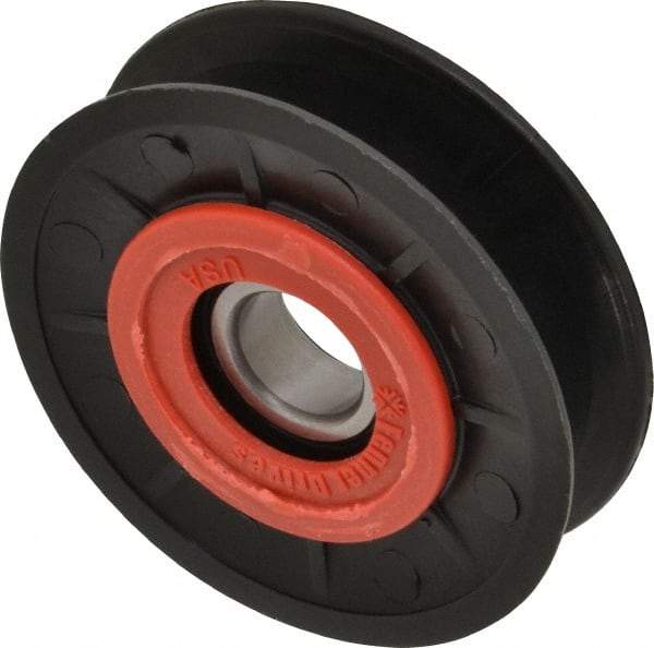 Fenner Drives - 17 Inside x 3.1" Outside Diam, 0.63" Wide Pulley Slot, Glass Reinforced Nylon Idler Pulley - 5L/B Belt Section, For Use with V-Belts - Americas Industrial Supply
