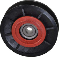 Fenner Drives - 3/8 Inside x 3" Outside Diam, 1/2" Wide Pulley Slot, Glass Reinforced Nylon Idler Pulley - 4L/A Belt Section, For Use with V-Belts - Americas Industrial Supply
