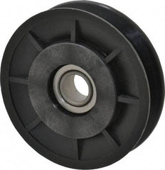 Fenner Drives - 1/2 Inside x 3" Outside Diam, 1/2" Wide Pulley Slot, Glass Reinforced Nylon Idler Pulley - 4L/A Belt Section, For Use with V-Belts - Americas Industrial Supply