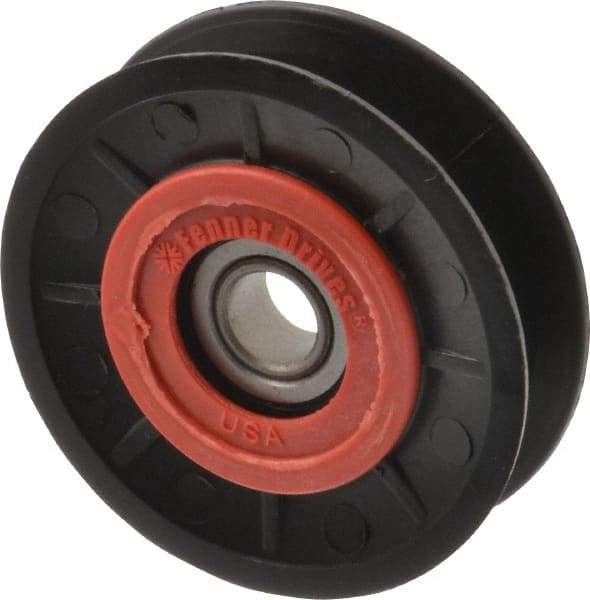 Fenner Drives - 1/2 Inside x 3.1" Outside Diam, 0.63" Wide Pulley Slot, Glass Reinforced Nylon Idler Pulley - 5L/B Belt Section, For Use with V-Belts - Americas Industrial Supply