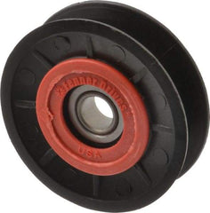 Fenner Drives - 1/2 Inside x 3.1" Outside Diam, 0.63" Wide Pulley Slot, Glass Reinforced Nylon Idler Pulley - 5L/B Belt Section, For Use with V-Belts - Americas Industrial Supply