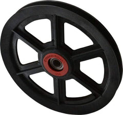 Fenner Drives - 1/2 Inside x 7-1/2" Outside Diam, 0.54" Wide Pulley Slot, Glass Reinforced Nylon Idler Pulley - 4L/A Belt Section, For Use with V-Belts - Americas Industrial Supply