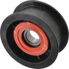 Fenner Drives - 17 Inside x 3" Outside Diam, 1.02" Wide Pulley Slot, Glass Reinforced Nylon Idler Pulley - For Use with Flat Belts, 7/8" Wide - Americas Industrial Supply