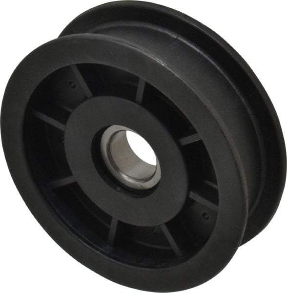 Fenner Drives - 17 Inside x 3-1/2" Outside Diam, 0.77" Wide Pulley Slot, Glass Reinforced Nylon Idler Pulley - For Use with Flat Belts, 5/8" Wide - Americas Industrial Supply