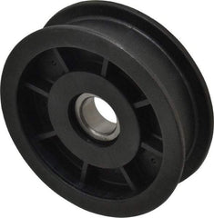 Fenner Drives - 17 Inside x 3-1/2" Outside Diam, 0.77" Wide Pulley Slot, Glass Reinforced Nylon Idler Pulley - For Use with Flat Belts, 5/8" Wide - Americas Industrial Supply