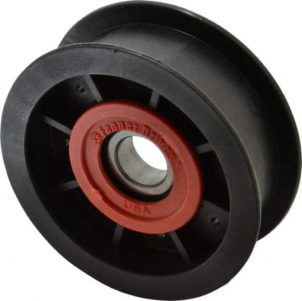 Fenner Drives - 17 Inside x 3-1/2" Outside Diam, 1" Wide Pulley Slot, Glass Reinforced Nylon Idler Pulley - For Use with Flat Belts, 13/16" Wide - Americas Industrial Supply