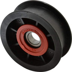 Fenner Drives - 17 Inside x 3-1/2" Outside Diam, 1" Wide Pulley Slot, Glass Reinforced Nylon Idler Pulley - For Use with Flat Belts, 13/16" Wide - Americas Industrial Supply