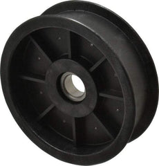 Fenner Drives - 17 Inside x 4-1/2" Outside Diam, 1.09" Wide Pulley Slot, Glass Reinforced Nylon Idler Pulley - For Use with Flat Belts, 29/32" Wide - Americas Industrial Supply