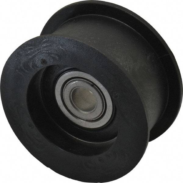 Fenner Drives - 3/8 Inside x 2.35" Outside Diam, 0.98" Wide Pulley Slot, Glass Reinforced Nylon Idler Pulley - For Use with Flat Belts, 7/8" Wide - Americas Industrial Supply