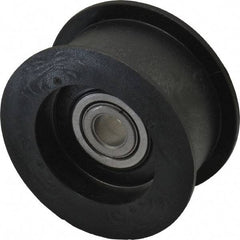 Fenner Drives - 3/8 Inside x 2.35" Outside Diam, 0.98" Wide Pulley Slot, Glass Reinforced Nylon Idler Pulley - For Use with Flat Belts, 7/8" Wide - Americas Industrial Supply