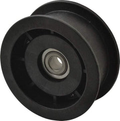 Fenner Drives - 3/8 Inside x 3" Outside Diam, 1.02" Wide Pulley Slot, Glass Reinforced Nylon Idler Pulley - For Use with Flat Belts, 7/8" Wide - Americas Industrial Supply