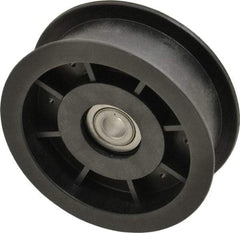 Fenner Drives - 3/8 Inside x 3-1/2" Outside Diam, 1" Wide Pulley Slot, Glass Reinforced Nylon Idler Pulley - For Use with Flat Belts, 13/16" Wide - Americas Industrial Supply