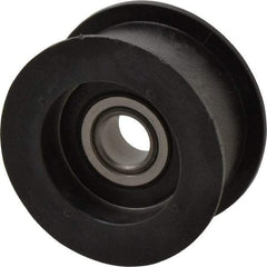 Fenner Drives - 1/2 Inside x 2.35" Outside Diam, 0.98" Wide Pulley Slot, Glass Reinforced Nylon Idler Pulley - For Use with Flat Belts, 7/8" Wide - Americas Industrial Supply