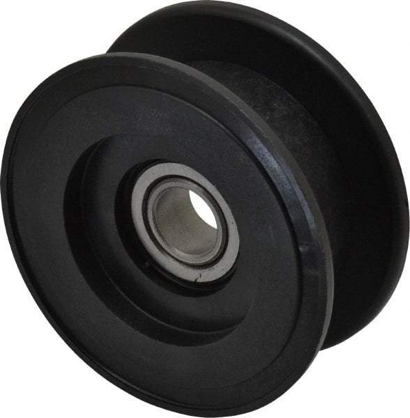 Fenner Drives - 1/2 Inside x 2.76" Outside Diam, 0.82" Wide Pulley Slot, Glass Reinforced Nylon Idler Pulley - For Use with Flat Belts, 5/8" Wide - Americas Industrial Supply