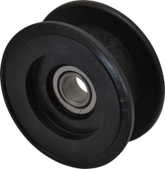 Fenner Drives - 1/2 Inside x 2.76" Outside Diam, 0.82" Wide Pulley Slot, Glass Reinforced Nylon Idler Pulley - For Use with Flat Belts, 5/8" Wide - Americas Industrial Supply