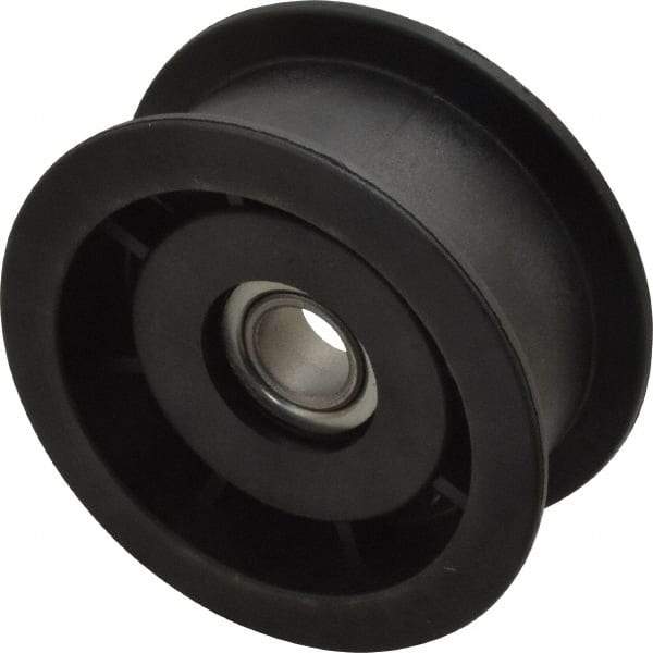 Fenner Drives - 1/2 Inside x 3" Outside Diam, 1.02" Wide Pulley Slot, Glass Reinforced Nylon Idler Pulley - For Use with Flat Belts, 7/8" Wide - Americas Industrial Supply