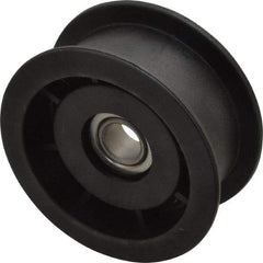 Fenner Drives - 1/2 Inside x 3" Outside Diam, 1.02" Wide Pulley Slot, Glass Reinforced Nylon Idler Pulley - For Use with Flat Belts, 7/8" Wide - Americas Industrial Supply